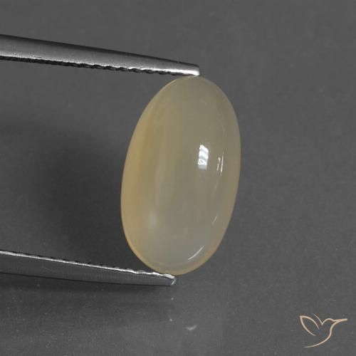 4.00ct 天然 浅暖棕 月长石, 椭圆形, 半透明