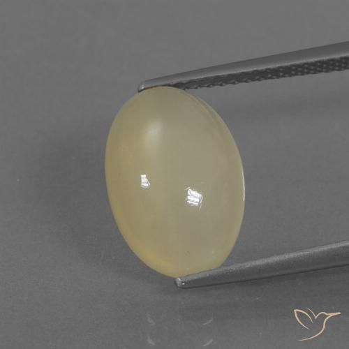5.04ct 天然 淡黄色 月长石, 椭圆形, 半透明