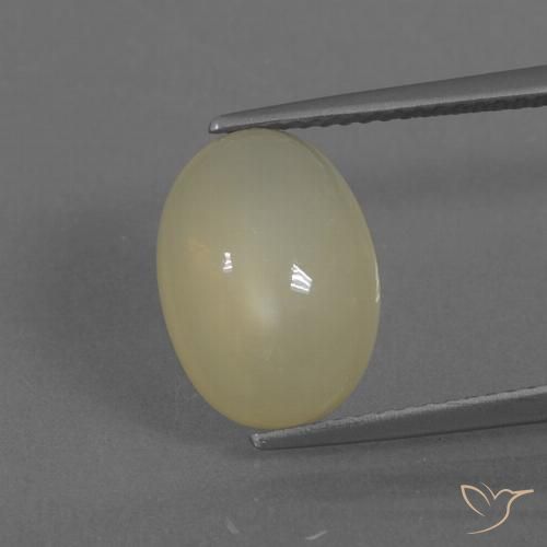 5.18ct 天然 淡黄色 月长石, 椭圆形, 半透明