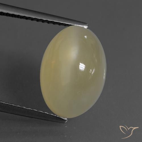 6.58ct 天然 淡棕色 月长石, 椭圆形, 半透明