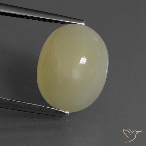 6.39ct 天然 中黄色 月长石, 椭圆形, 半透明