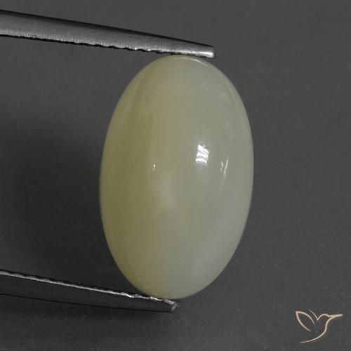 7.00ct 天然 绿黄色 月长石, 椭圆形, 半透明
