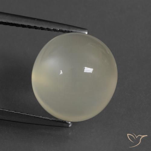 7.05ct 天然 暖白 月长石, 椭圆形, 半透明