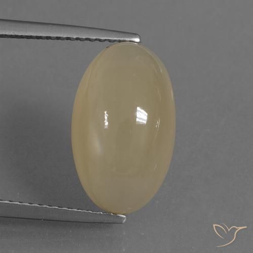 7.30ct 天然 浅咖啡棕 月长石, 椭圆形, 半透明