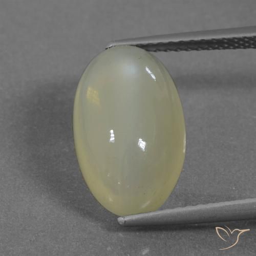 5.56ct 天然 中黄色 月长石, 椭圆形, 半透明
