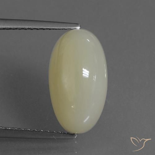 6.36ct 天然 灰黄绿色 月长石, 椭圆形, 半透明, Photo A