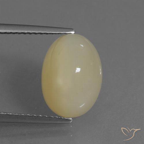 6.34ct 天然 浅咖啡棕 月长石, 椭圆形, 半透明