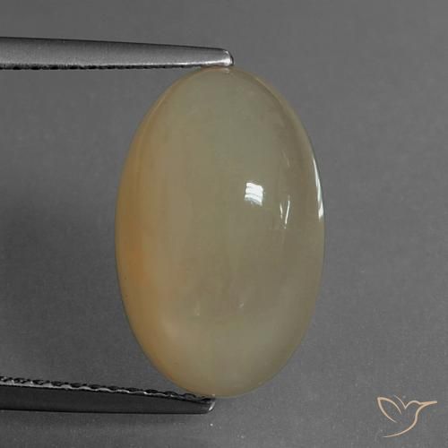 6.93ct 天然 浅暖棕 月长石, 椭圆形, 半透明