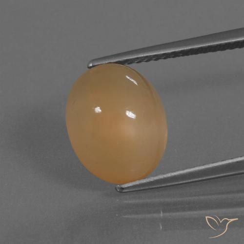 4.12ct 天然 哈密瓜橙 月长石, 椭圆形, 半透明