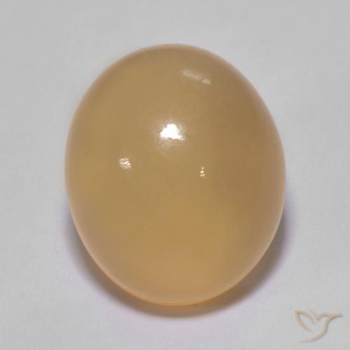 5.01ct 天然 中橙金 月长石, 椭圆形, 半透明
