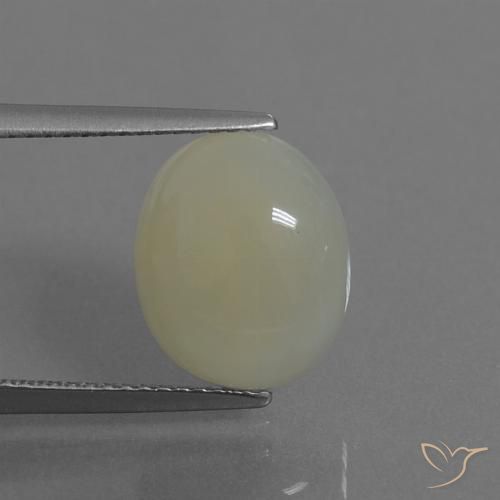 4.28ct 天然 绿黄色 月长石, 椭圆形, 半透明