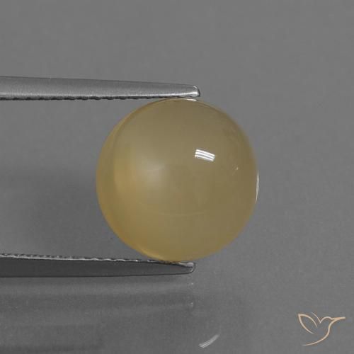 5.13ct 天然 浅咖啡棕 月长石, 圆形的, 半透明
