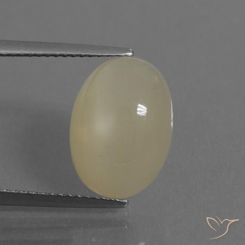 6.91ct 天然 奶油色 月长石, 椭圆形, 半透明