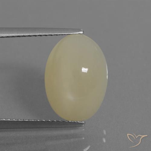 5.63ct 天然 淡黄色 月长石, 椭圆形, 半透明