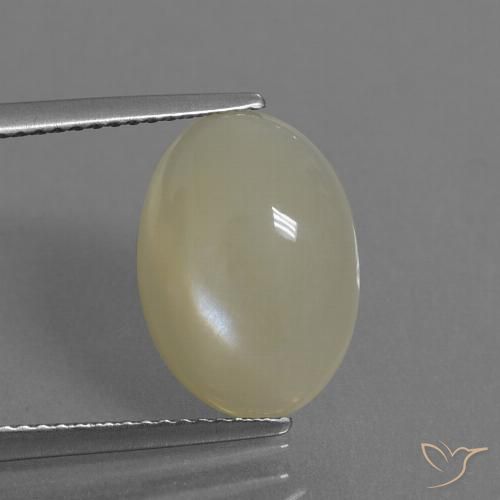 4.67ct 天然 淡黄色 月长石, 椭圆形, 半透明