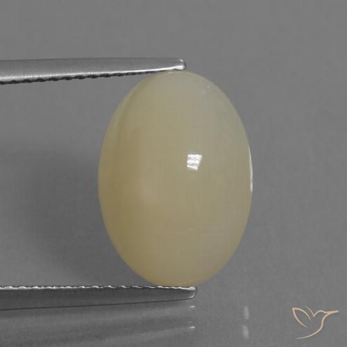 5.89ct 天然 淡棕色 月长石, 椭圆形, 半透明