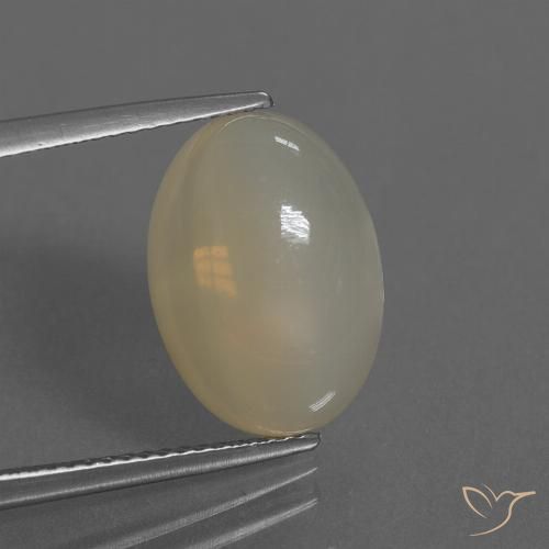 7.08ct 天然 浅棕色 月长石, 椭圆形, 半透明