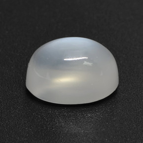 3.23克拉天然白色月光石，椭圆形切割，10×7.3毫米，半透明
