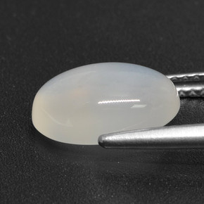 3.32克拉天然白色月光石，椭圆形切割，11.4×8.5毫米，半透明