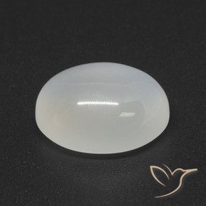 4.02克拉天然白色月光石，椭圆形切割，11.2×9毫米，半透明