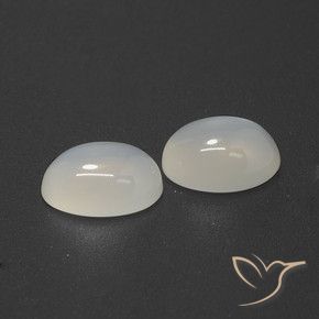 5.12天然白色月光石，椭圆形切割，10×7.7毫米，半透明
