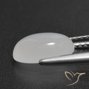 2.16克拉天然白色月光石，椭圆形切割，9.7×7.8毫米，半透明