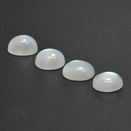 5.90天然白色月光石，椭圆形切割，8.2×6.2毫米，半透明