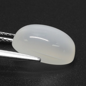 4.99克拉天然白色月光石，椭圆形切割，12.5×8.5毫米，半透明