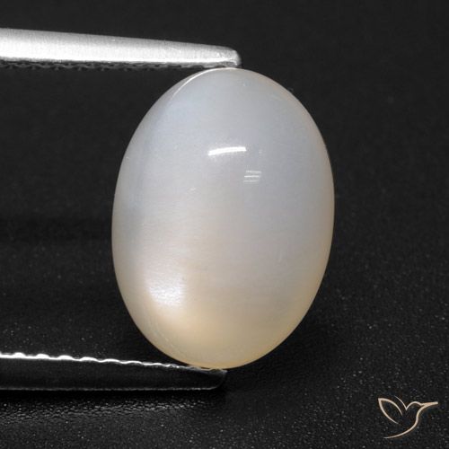 3.40ct 天然 乳白色 月长石, 椭圆形, 半透明