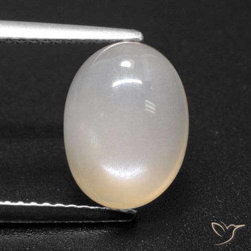 3.71ct 天然 米白色 月长石, 椭圆形, 半透明