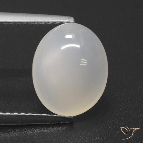 3.49ct 天然 半透明白色 月长石, 椭圆形, 半透明