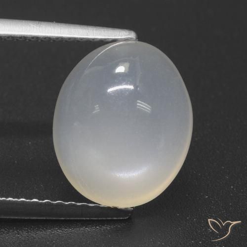 4.49ct 天然 半透明白色 月长石, 椭圆形, 半透明