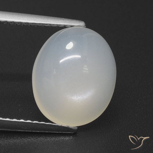 4.47ct 天然 乳白色 月长石, 椭圆形, 半透明