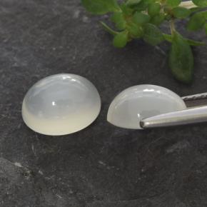 3.14天然白色月光石，椭圆形切割，8.2×6.1毫米，半透明