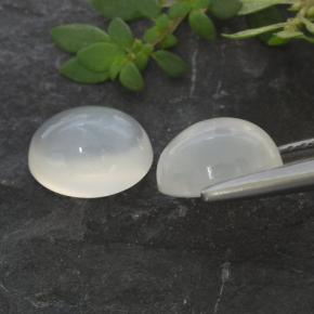 3.16天然白色月光石，椭圆形切割，8.2×6毫米，半透明