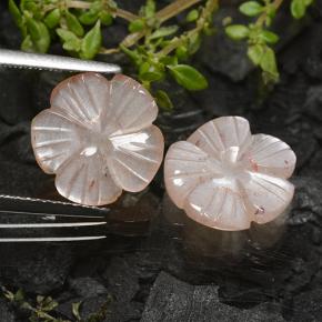 4.98天然棕色月光石，花形切工，11.4×11.2毫米，半透明