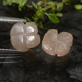 2.08天然棕色月光石，花形切工，7.6×7.5毫米，半透明
