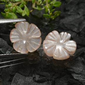 3.50天然棕色月光石，花形切工，9.4×9.2毫米，半透明
