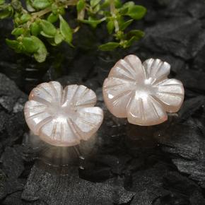 3.50天然棕色月光石，花形切工，9.4×9.2毫米，半透明