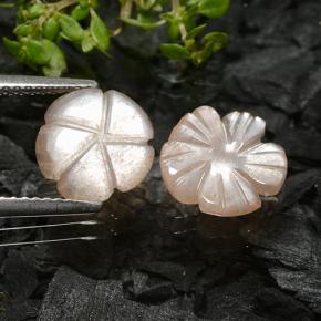 3.50天然棕色月光石，花形切工，9.4×9.2毫米，半透明