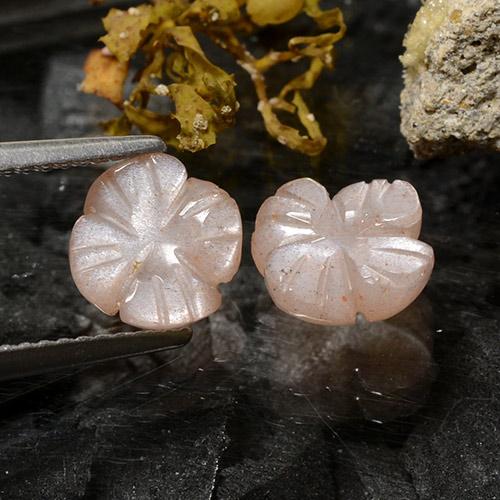 2.79天然棕色月光石，花形切工，8.2×8.1毫米，半透明