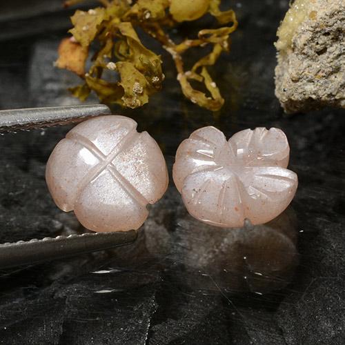 2.79天然棕色月光石，花形切工，8.2×8.1毫米，半透明