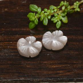 5.11天然棕色月光石，花形切工，10.2×9.9毫米，半透明