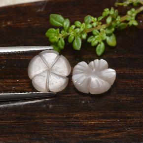 5.11天然棕色月光石，花形切工，10.2×9.9毫米，半透明