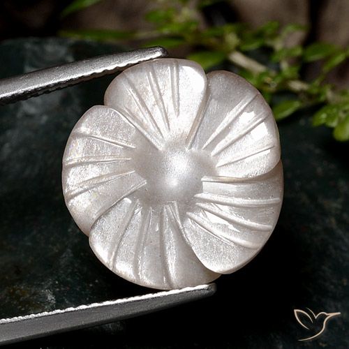 9.33ct 天然 淡棕色 月长石, 花形切割, 半透明
