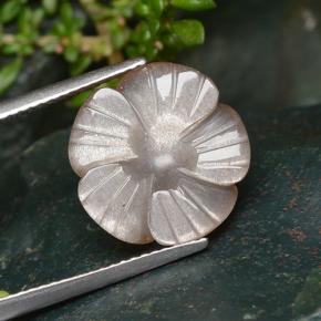 6.41克拉天然橙色月光石，花形切工，14.1×13.8毫米，半透明