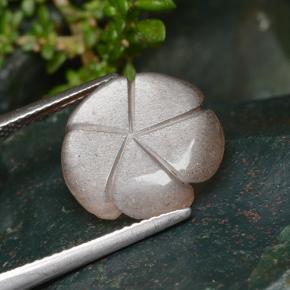 6.41克拉天然橙色月光石，花形切工，14.1×13.8毫米，半透明