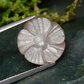 5.94克拉天然橙色月光石，花形切工，13.2×13.1毫米，半透明