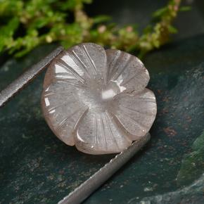 5.94克拉天然橙色月光石，花形切工，13.2×13.1毫米，半透明