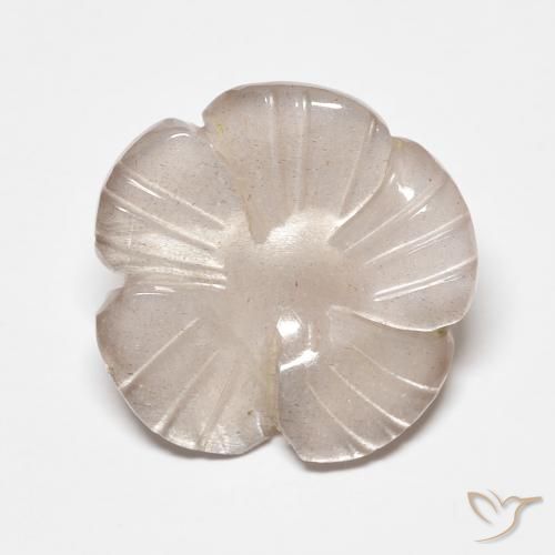5.21ct 天然 非常浅的粉红色 月长石, 花形切割, 半透明